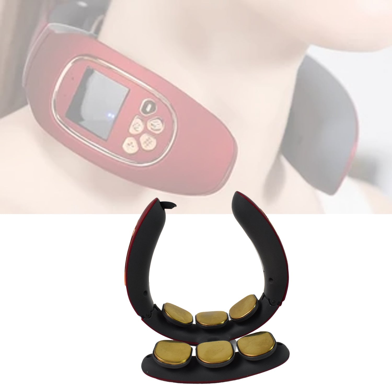 6 Heads Smart Electric Neck and Back Pulse Massager Wireless (1 Pc)