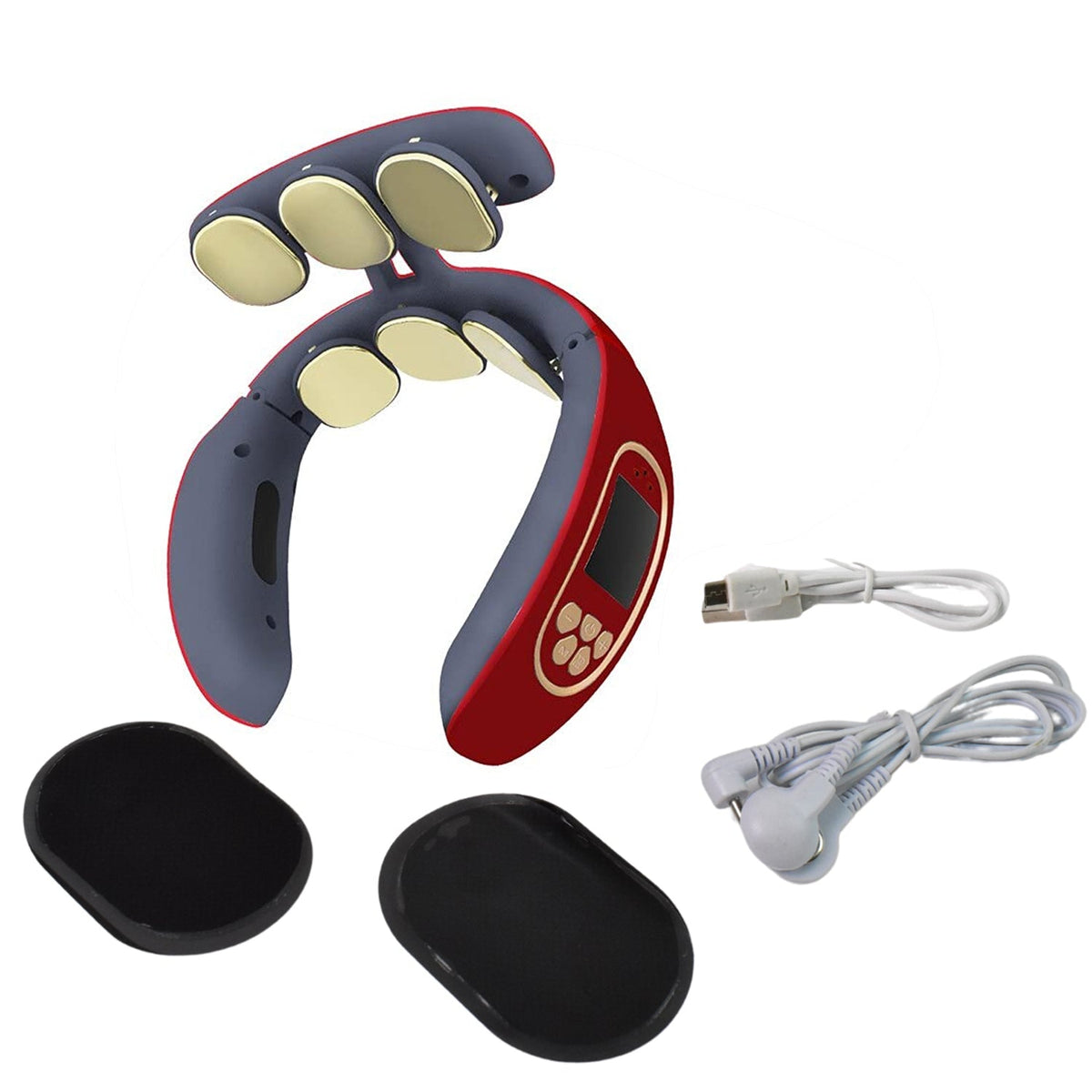 6 Heads Smart Electric Neck and Back Pulse Massager Wireless (1 Pc)