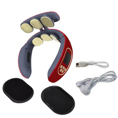 6 Heads Smart Electric Neck and Back Pulse Massager Wireless (1 Pc)