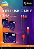 3.A OUTPUT 3 in 1 USB CABLE